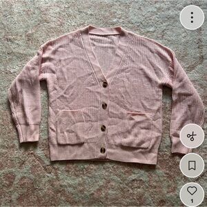 Pink Button-Up Women's Sweater